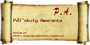 Páskuly Amaranta névjegykártya
